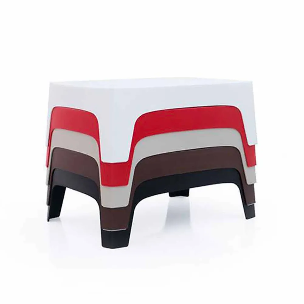 Vondom Garten Beistelltisch-Outdoor Couchtisch Solid Kollektion von aus Polypropylen, 4 Stück