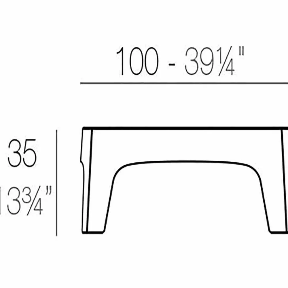 Vondom Garten Beistelltisch-Outdoor Couchtisch Solid Kollektion von aus Polypropylen, 4 Stück