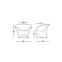 Viadurini in the Garden Sessel Kunststoff-Outdoor Design Sessel aus mattem oder lackiertem Polyethylen Made in Italy - Conda