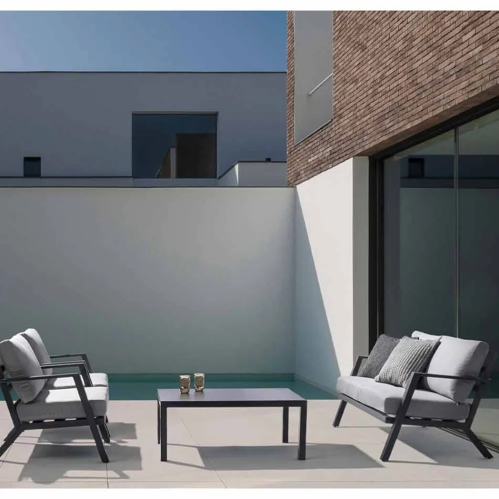Viadurini in the Garden Gartensofas-Outdoor Lounge aus Aluminium mit Kissen aus Stoff - Armonia