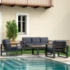Viadurini in the Garden Garten Lounge Set-Outdoor Lounge aus Aluminium und Polywood Armlehnen - City