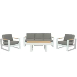 Viadurini in the Garden Garten Lounge Set-Outdoor Lounge aus Aluminium und Polywood Armlehnen - City
