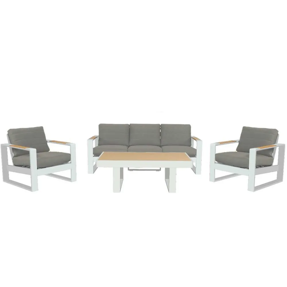 Viadurini in the Garden Garten Lounge Set-Outdoor Lounge aus Aluminium und Polywood Armlehnen - City