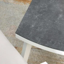 Viadurini in the Garden Garten Lounge Set-Outdoor Lounge aus weißem Aluminium und cremefarbenen Polstern - Relaz