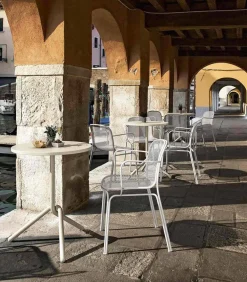 Viadurini in the Garden Gartenstühle Metall-Outdoor Metallstuhl Stapelbarer Made in Italy, 4 Stück - Verna