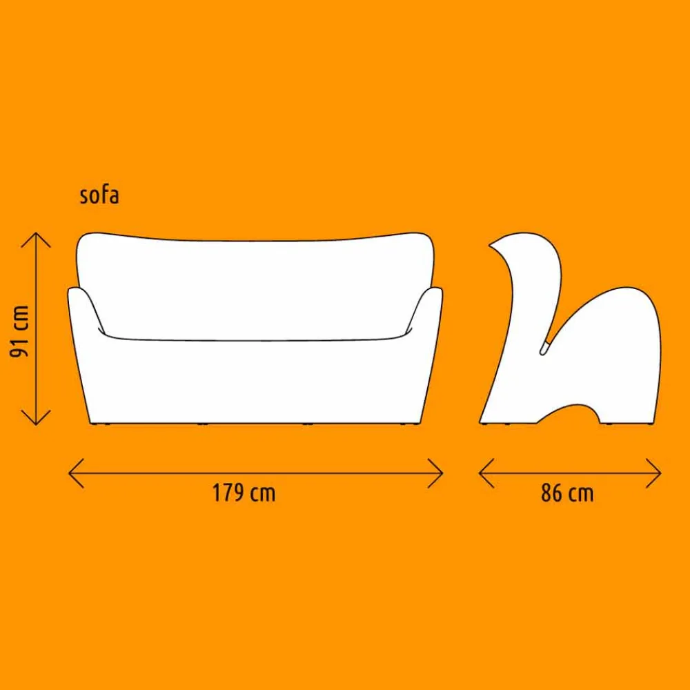 Myyour Gartensofas|Moderne Sofas-Outdoor oder Indoor Wohnzimmer Sofa Colored Plastic Design - Lily von