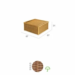 Viadurini in the Garden Garten Beistelltisch-Outdoor Polyrattan LoungeTisch in zwei Farben erhältlich Matt Design