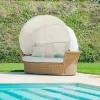 Viadurini in the Garden Gartensofas-Outdoor Polyrattan Loungeliege Strandmuschel handgeflochten