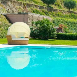 Viadurini in the Garden Gartensofas-Outdoor Polyrattan Loungeliege Strandmuschel handgeflochten