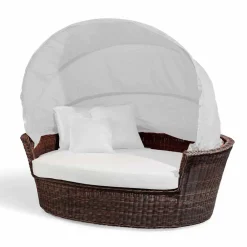 Viadurini in the Garden Gartensofas-Outdoor Polyrattan Loungeliege Strandmuschel handgeflochten