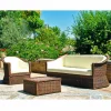 Viadurini in the Garden Gartensofas-Outdoor Polyrattan  Loungesofa 3 Sitzer handgeflochten