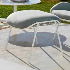 Varaschin Gartenstühle Metall-Outdoor Pouf/Fußstütze aus Stoff und Stahl Summer Set