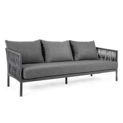 Viadurini in the Garden Gartensofas-Outdoor Sofa Aluminium und Seil mit Stoffkissen, Homemotion - Shama