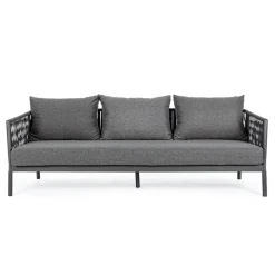 Viadurini in the Garden Gartensofas-Outdoor Sofa Aluminium und Seil mit Stoffkissen, Homemotion - Shama