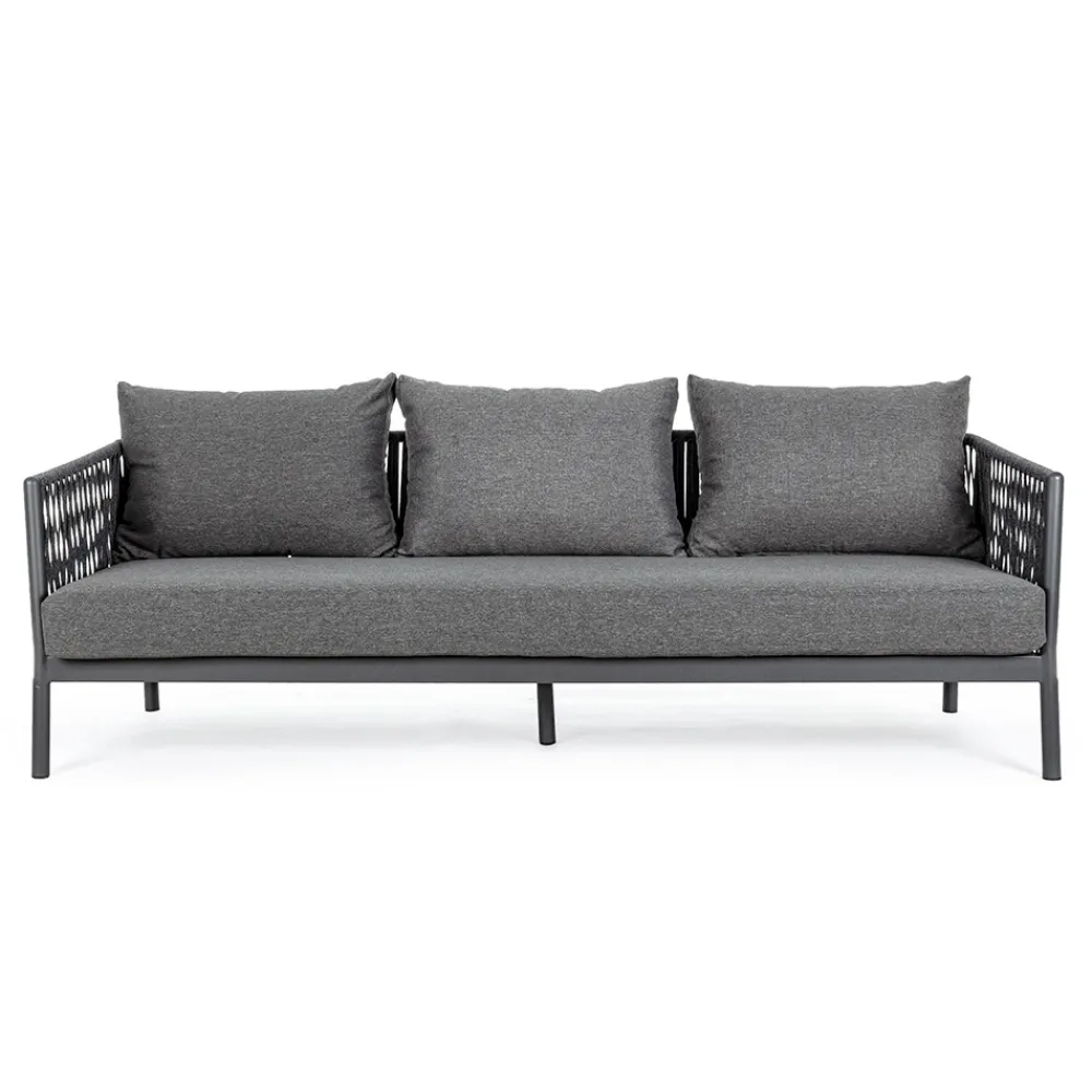 Viadurini in the Garden Gartensofas-Outdoor Sofa Aluminium und Seil mit Stoffkissen, Homemotion - Shama