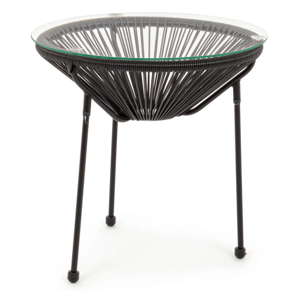 Viadurini in the Garden Garten Beistelltisch-Outdoor Stahl Tisch mit Design Glasplatte - Spumolizia