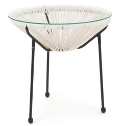 Viadurini in the Garden Garten Beistelltisch-Outdoor Stahl Tisch mit Design Glasplatte - Spumolizia