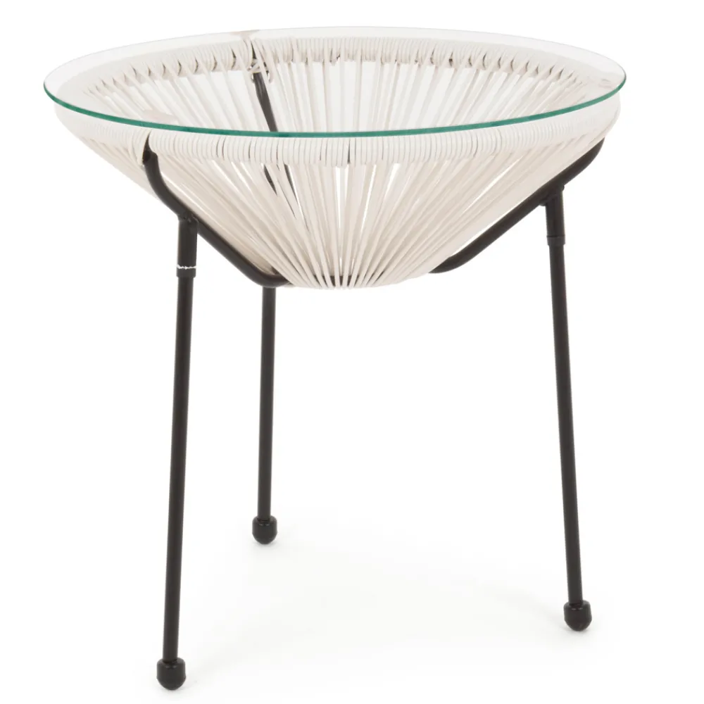 Viadurini in the Garden Garten Beistelltisch-Outdoor Stahl Tisch mit Design Glasplatte - Spumolizia