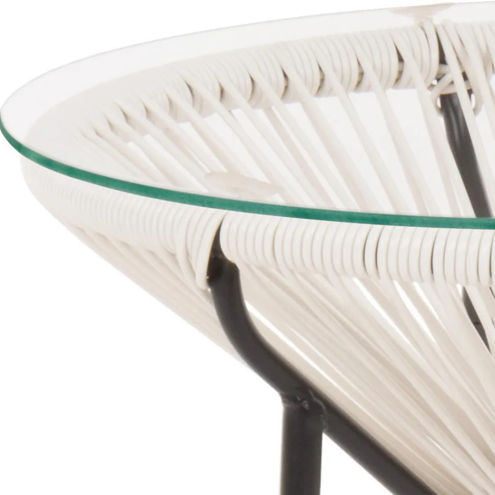 Viadurini in the Garden Garten Beistelltisch-Outdoor Stahl Tisch mit Design Glasplatte - Spumolizia