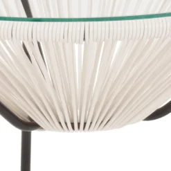 Viadurini in the Garden Garten Beistelltisch-Outdoor Stahl Tisch mit Design Glasplatte - Spumolizia