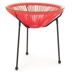 Viadurini in the Garden Garten Beistelltisch-Outdoor Stahl Tisch mit Design Glasplatte - Spumolizia