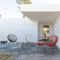 Viadurini in the Garden Garten Beistelltisch-Outdoor Stahl Tisch mit Design Glasplatte - Spumolizia