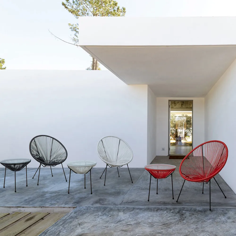 Viadurini in the Garden Garten Beistelltisch-Outdoor Stahl Tisch mit Design Glasplatte - Spumolizia