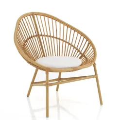 Viadurini in the Garden Sessel Rattan-Outdoor- und Indoor-Sessel aus Rattan und Baumwollkissen – Ecrire