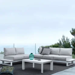 Viadurini in the Garden Garten Lounge Set-Outdoor Wohnzimmer Zusammensetzung in Aluminium und Stoff, Homemotion - Francine