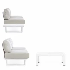 Viadurini in the Garden Garten Lounge Set-Outdoor Wohnzimmer Zusammensetzung in Aluminium und Stoff, Homemotion - Francine