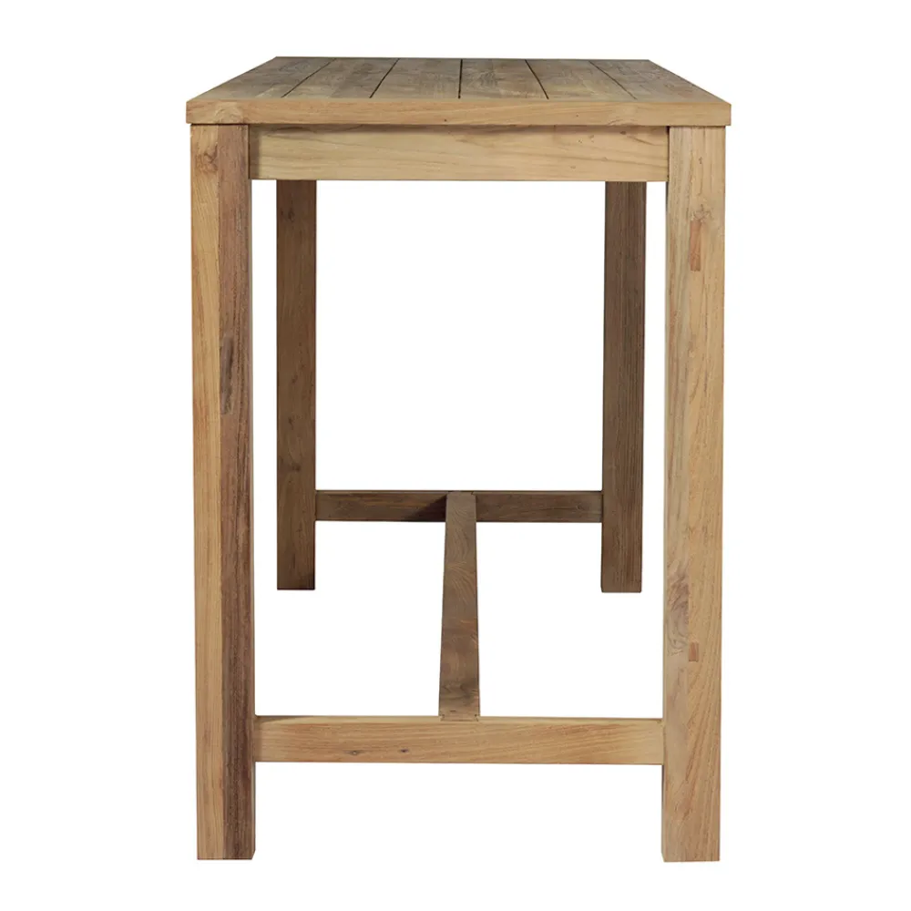 Viadurini in the Garden Bartheke Für Zuhause-Outdoor-Bartheke 250x70 cm aus recyceltem Teakholz - Ansicht