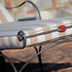 Viadurini in the Garden Sonnenliegen-Outdoor-Chaiselongue aus Eisen und handgefertigtem Stoff Made in Italy - Relax