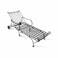 Viadurini in the Garden Sonnenliegen-Outdoor-Chaiselongue aus Eisen und handgefertigtem Stoff Made in Italy - Relax