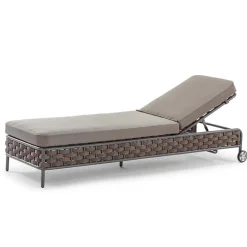 Viadurini in the Garden Sonnenliegen-Outdoor-Chaiselongue aus Seil und Kissen mit abnehmbaren Stoffbezügen - Jamaika