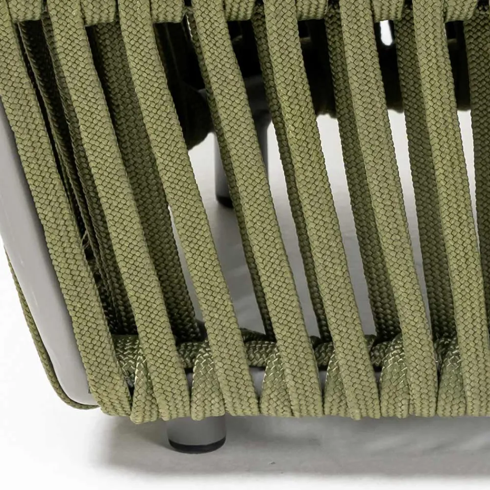 Viadurini in the Garden Garten Beistelltisch-Outdoor-Couchtisch aus Aluminium und gewebtem Stoff - Eugene