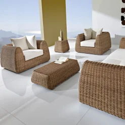 Viadurini in the Garden Garten Beistelltisch-Outdoor-Couchtisch aus handgewebtem Polyrattan - Charlie