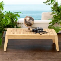 Viadurini in the Garden Garten Beistelltisch-Outdoor-Couchtisch aus natürlichem Teakholz - Jhon