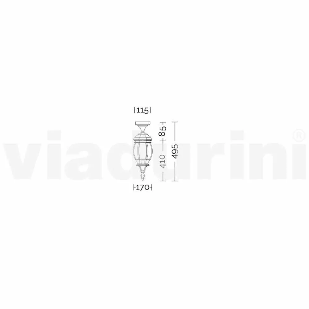 Viadurini Lighting Garten-Wandlampen-Outdoor-Deckenleuchte aus Aluminiumdruckguss, made in Italy, Anika