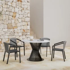 Viadurini in the Garden Gartentische Aus Aluminium-Outdoor-Esstisch aus Aluminium und Steinzeugplatte Made in Italy - Donovan