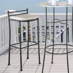 Viadurini in the Garden Outdoor Hocker-Outdoor-Hocker aus Graphiteisen, handgefertigt in Italien - Zito