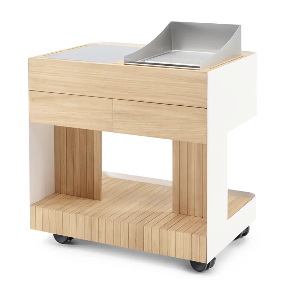 Viadurini in the Garden Outdoor Küchen-Outdoor-Küche 96x70x93 cm aus massivem Teakholz und Aluminium - Raffiniert