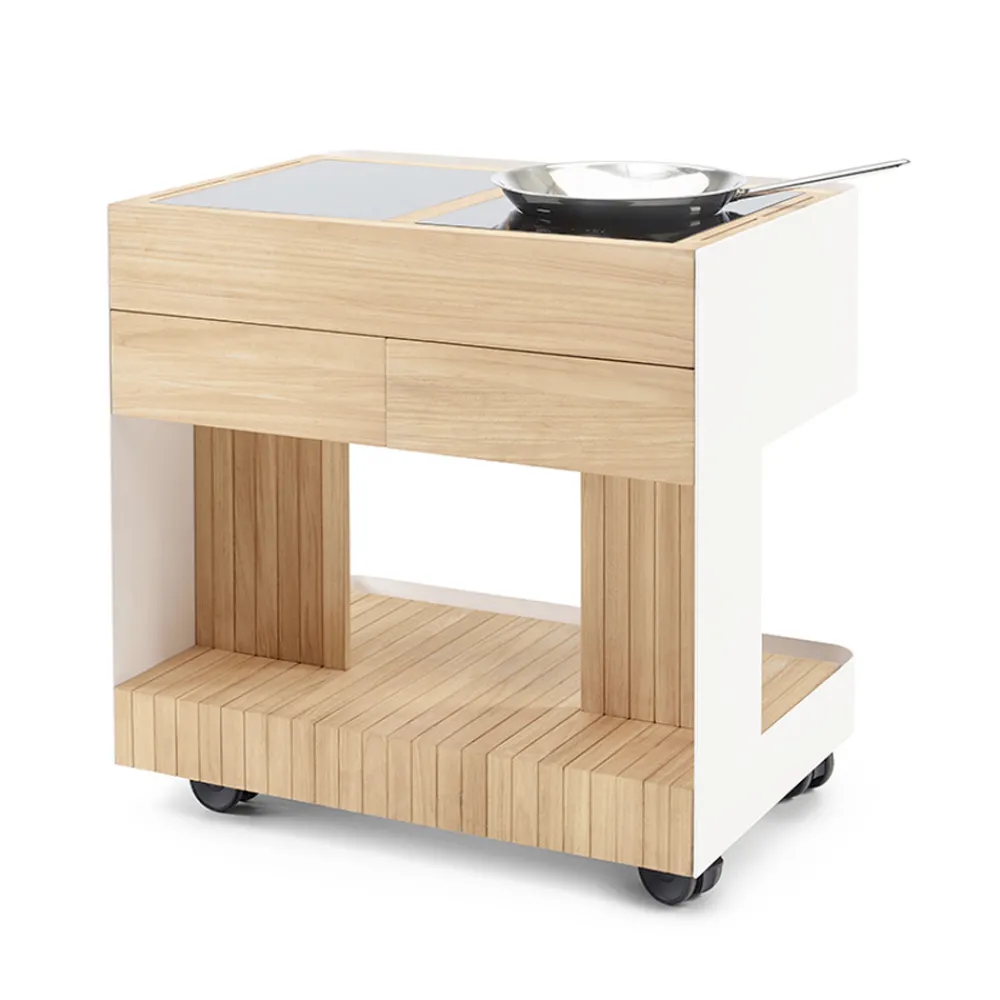 Viadurini in the Garden Outdoor Küchen-Outdoor-Küche 96x70x93 cm aus massivem Teakholz und Aluminium - Raffiniert