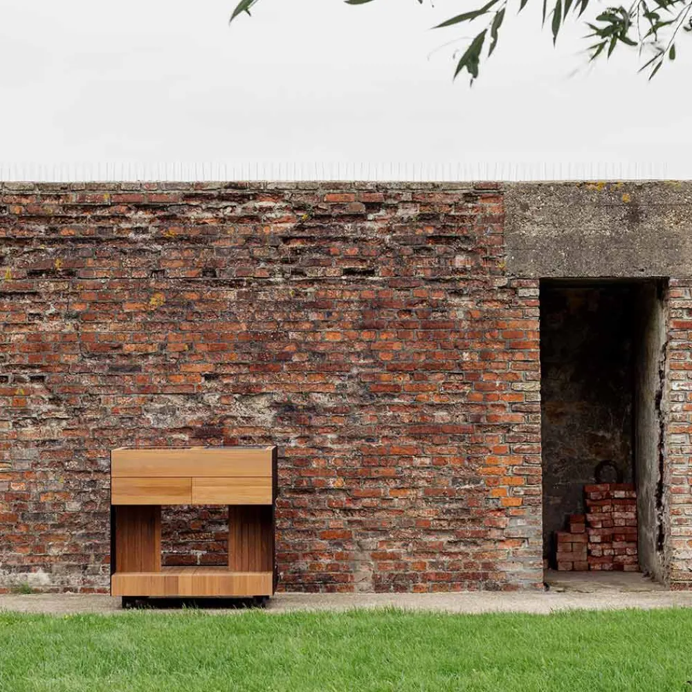 Viadurini in the Garden Outdoor Küchen-Outdoor-Küche 96x70x93 cm aus massivem Teakholz und Aluminium - Raffiniert