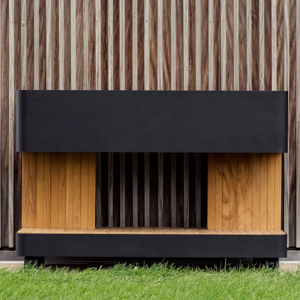 Viadurini in the Garden Outdoor Küchen-Outdoor-Küche 141x70x93 cm aus massivem Teakholz und Aluminium - Stilosa