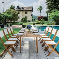 Viadurini in the Garden Gartenstühle Holz-Outdoor-Klappstuhl aus Akazienholz und Textilene - Perfect