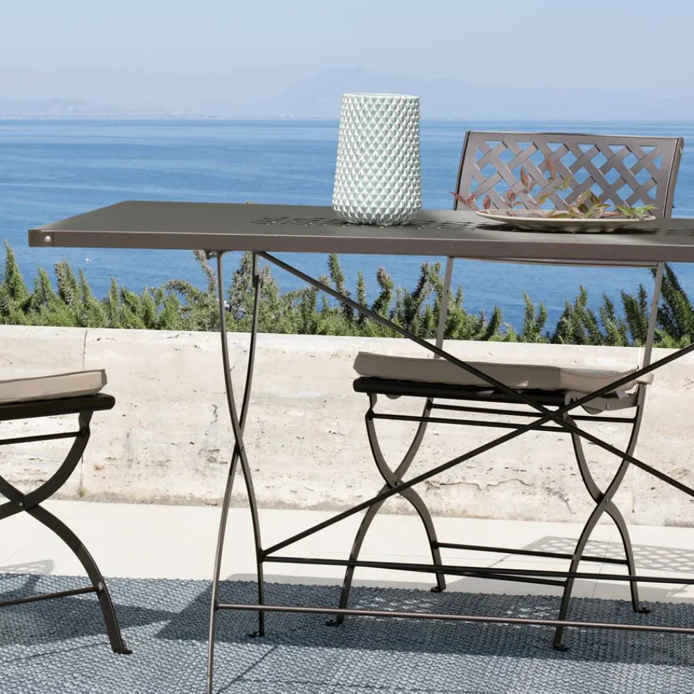 Viadurini in the Garden Gartentische Fest-Outdoor-Klapptisch aus verzinktem Stahl Made in Italy - Selvaggia