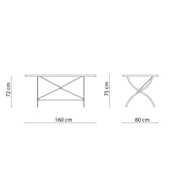 Viadurini in the Garden Gartentische Fest-Outdoor-Klapptisch aus verzinktem Stahl Made in Italy - Selvaggia