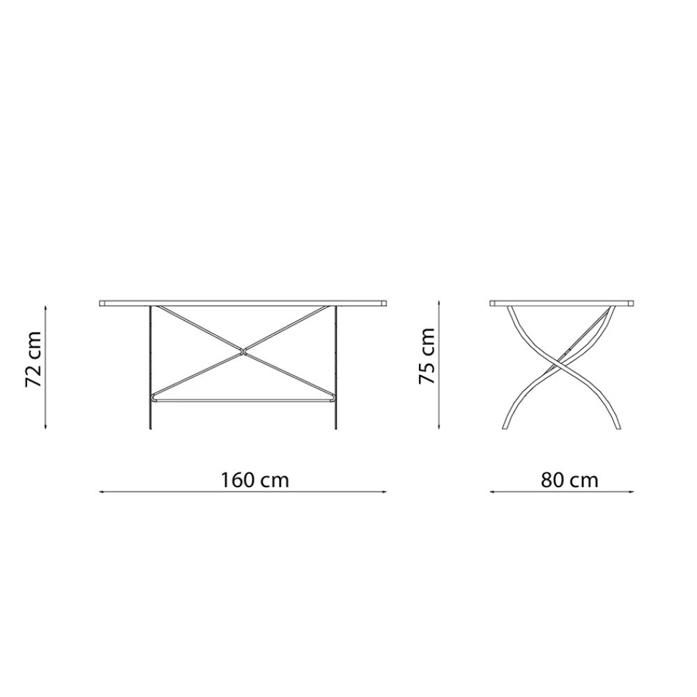Viadurini in the Garden Gartentische Fest-Outdoor-Klapptisch aus verzinktem Stahl Made in Italy - Selvaggia