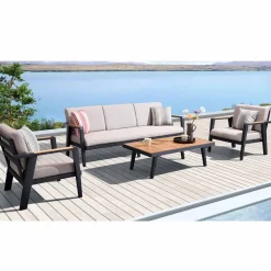 Viadurini in the Garden Garten Lounge Set-Outdoor-Komposition 3-Sitzer-Sofa, 2 Sessel und Couchtisch - Moira