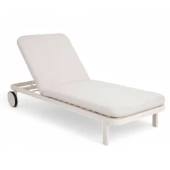 Viadurini in the Garden Sonnenliegen-Outdoor-Liege aus Aluminium und Stoff mit Rädern - Solaria